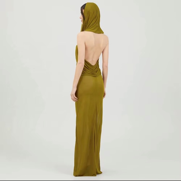 KOIR Olive Draped Hooded Maxi Dress | Inspired by saint Laurent / Cult Gaia - Picture 7 of 14